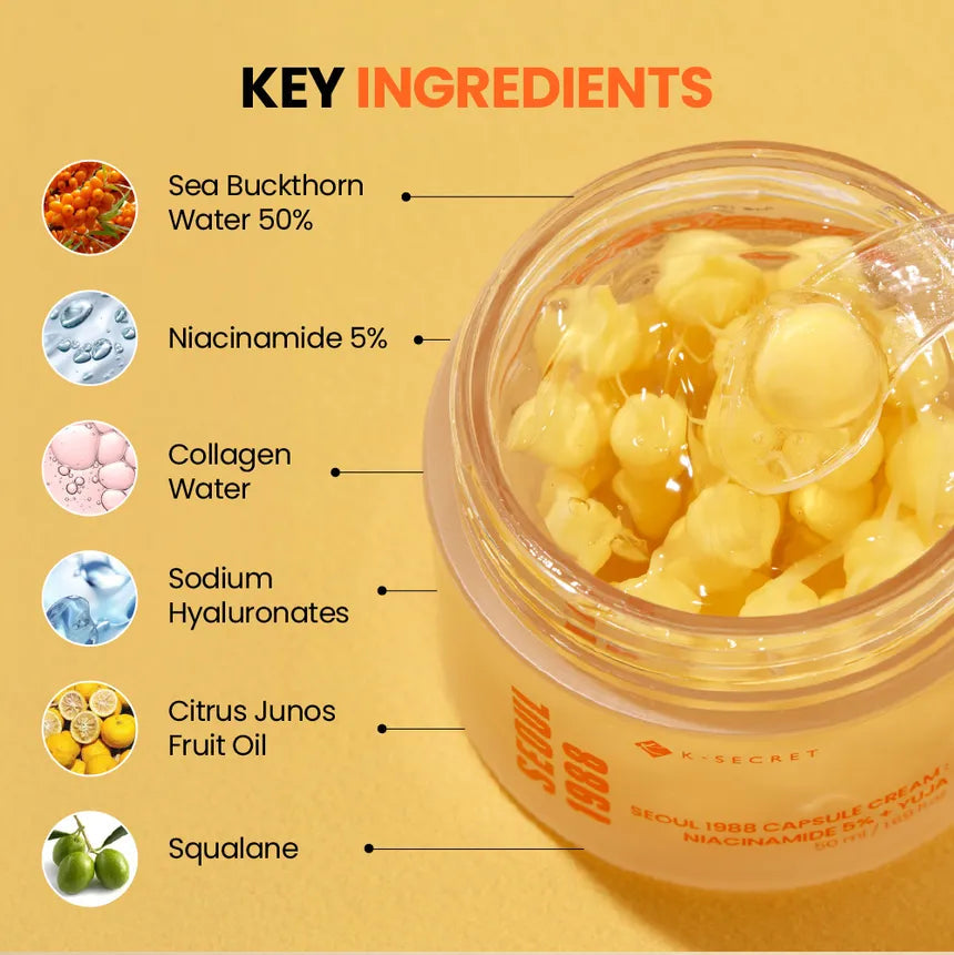 k-secret SEOUL 1988 CAPSULE CREAM : NIACINAMIDE 5% + YUJA